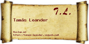 Tamás Leander névjegykártya